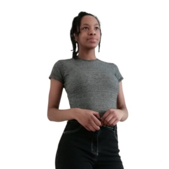 Brandy Melville Black Houndstooth Pattern Top - Picture 11 of 11